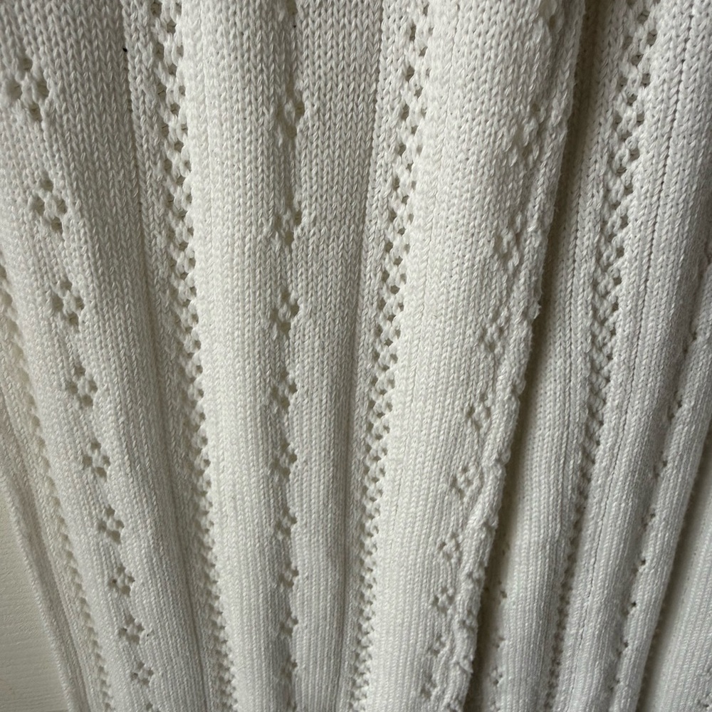 2 Piece Crochet Set Muted White Women's Knit Cropped Tank and Pants SZ S NWOT - Picture 5 of 10